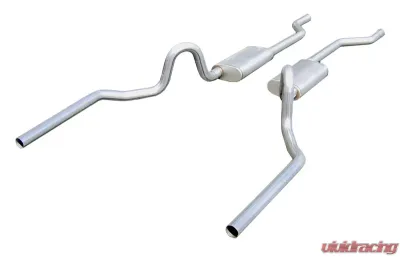 Pypes Exhaust Crossmember-Back Straight Pipe Split Rear Dual Exit 2.5" Race Pro Mufflers Stainless Steel GM A-Body 1964-1972 - SGA30R