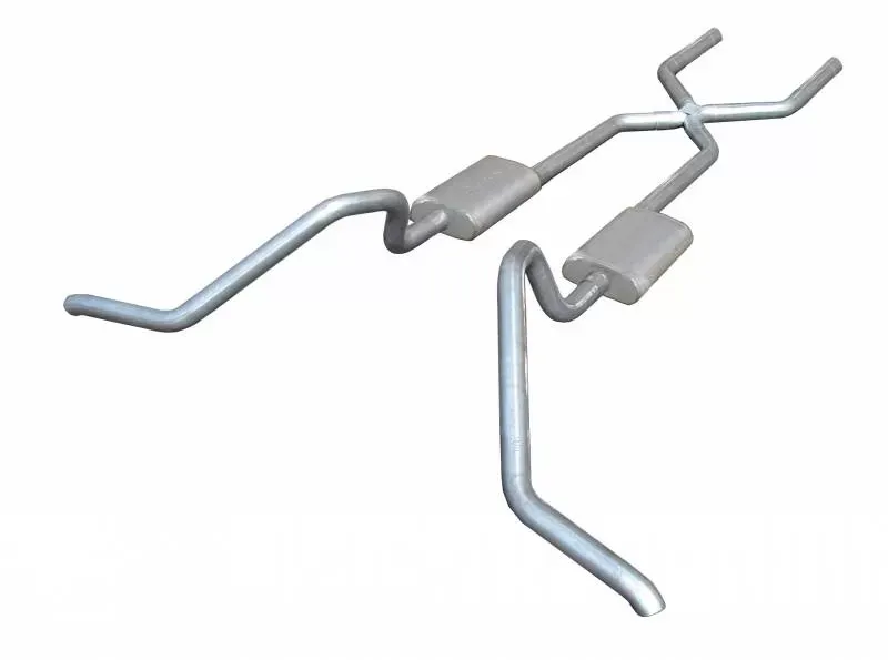 Pypes Exhaust Crossmember-Back X-Pipe Exhaust Split Side Dual Exit 2.5" No Muffler GM B-Body 1965-1970 - SGB10