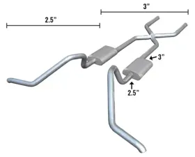 Pypes Exhaust Crossmember-Back Hybrid Exhaust 3 x 2.5