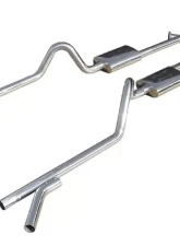 Pypes Exhaust Crossmember-Back X-Pipe Exhaust Split Rear Dual Exit 2.5" Muffler Stainless Steel Chevrolet 1955-1957                                     - SGC11 - Image 2