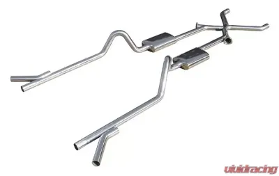 Pypes Exhaust Crossmember-Back X-Pipe Exhaust Split Rear Dual Exit 2.5" Muffler Stainless Steel Chevrolet 1955-1957 - SGC11
