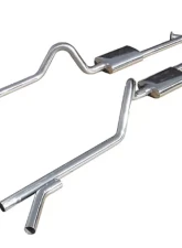 Pypes Exhaust Crossmember-Back X-Pipe Exhaust Split Rear Dual Exit 2.5" Race Pro Mufflers                                     - SGC11R - Image 2