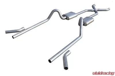 Pypes Exhaust Crossmember-Back X-Pipe Exhaust Split Rear Dual Exit 3" Race Pro Mufflers Chevrolet Tri-Five 1955-1957 - SGC13R
