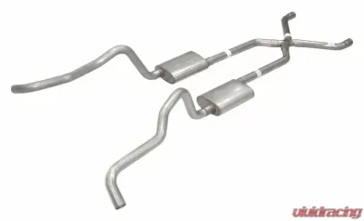 Pypes Exhaust Crossmember-Back X-Pipe Exhaust Split Rear Dual Exit 2.5" Muffler Chevrolet Wagon 1955-1957 - SGC16