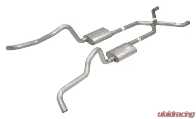 Pypes Exhaust Crossmember-Back X-Pipe Exhaust Split Rear Dual Exit 2.5" X-PipeStreet Pro Mufflers Chevrolet Wagon 1955-1957 - SGC16S