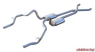 Pypes Exhaust Crossmember-Back X-Pipe Exhaust Split Rear Dual Exit 2.5" No Muffler GM F-Body 1970-1974 - SGF11