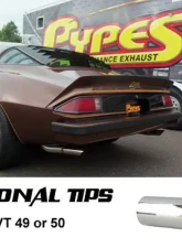 Pypes Exhaust Crossmember-Back X-Pipe Exhaust Split Rear Dual Exit 2.5" No Muffler GM F-Body 1970-1974                                     - SGF11 - Image 3