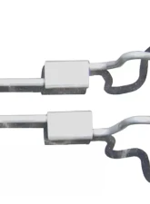 Pypes Exhaust Crossmember-Back Straight Pipe Exhaust Split Rear Dual Exit 2.5" Race Pro Mufflers Stainless Steel                                     - SGF31S - Image 2