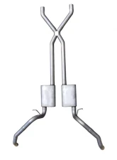 Pypes Exhaust Crossmember-Back X-PipeSplit Rear Dual Exit 2.5" And Tailpipe Race Pro Mufflers Chevrolet Camaro | Pontiac Firebird 1967-1969                                     - SGF60R - Image 2