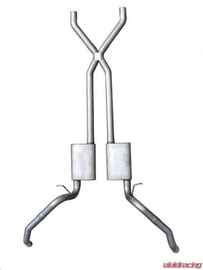 Pypes Exhaust Crossmember-Back X-PipeSplit Rear Dual Exit 2.5" And Tailpipe Race Pro Mufflers Chevrolet Camaro | Pontiac Firebird 1967-1969 - SGF60R