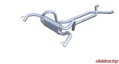 Pypes Exhaust Crossflow System X-Pipe Dual Exhaust 2.5" Race Pro MufflersPolished Stainless Steel GM 1967-1974 - SGF70S