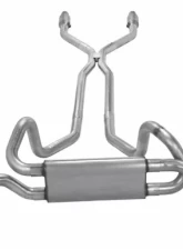 Pypes Exhaust Crossflow System H-Pipe Dual Exhaust 2.5" Race Pro Mufflers Stainless Steel Catalytic Converter GM 1975-1981                                     - SGF940E - Image 4