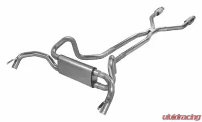 Pypes Exhaust Crossflow System H-Pipe Dual Exhaust 2.5" Race Pro Mufflers Stainless Steel Catalytic Converter GM 1975-1981 - SGF940E