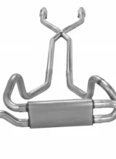 Pypes Exhaust Crossflow System X-Pipe Dual Exhaust 2.5" Race Pro Mufflers Stainless Steel Catalytic Converter GM 1975-1981                                     - SGF970E - Image 2