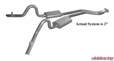 Pypes Exhaust Catback Exhaust Split Rear Dual Exit 3" Race Pro Mufflers Stainless Steel GM G-Body 1978-1988 - SGG51R