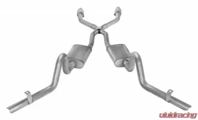 Pypes Exhaust Crossmember-Back X-Pipe Dual Exhaust 2.5" No Muffler Stainless Steel Catalytic Converter GM G-Body 1978-1988 - SGG910E