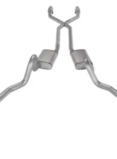 Pypes Exhaust Crossmember-Back X-Pipe Dual Exhaust 2.5" Muffler with Catalytic Converter Stainless Steel Chevrolet EL Camino 1978-1988                                     - SGG922E - Image 2