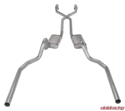 Pypes Exhaust Crossmember-Back X-Pipe Dual Exhaust 2.5" Race Pro Muffler Catalytic Converter Chevrolet EL Camino 1978-1988 - SGG922RE