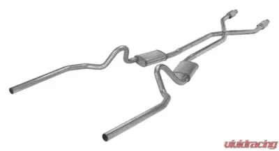 Pypes Exhaust Crossmember-Back X-Pipe Dual Exhaust 2.5" Race Pro Muffler Catalytic Converter Chevrolet EL Camino 1978-1988 - SGG922RE