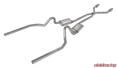 Pypes Exhaust Crossmember-Back H-Pipe Dual Exhaust 2.5" Street Pro Muffler Catalytic Converter Chevrolet EL Camino 1978-1988 - SGG942SE