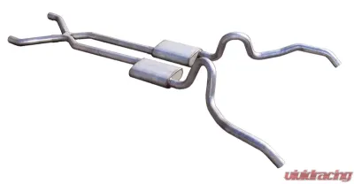 Pypes Exhaust Crossmember-Back X-Pipe Exhaust Split Rear Dual Exit 2.5" Street Pro Mufflers Chevrolet Nova 1962-1967 - SGN10S