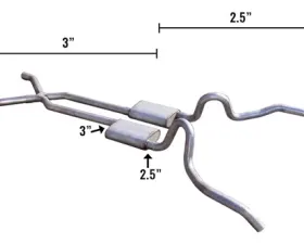 Pypes Exhaust Crossmember-Back Hybrid Exhaust 3 x 2.5