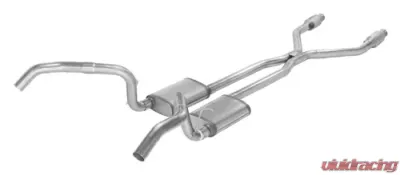 Pypes Exhaust Crossmember-Back H-Pipe Dual Exhaust 2.5" Race Pro Muffler Catalytic Converter Chevrolet Nova 1975-1979 - SGN945RE