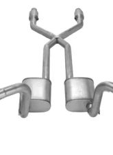 Pypes Exhaust Crossmember-Back X-Pipe Dual Exhaust 2.5" Muffler Catalytic Converter Stainless Steel Chevrolet Nova 1975-1979                                     - SGN975E - Image 4