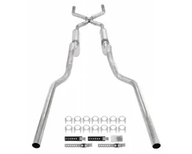 Pypes Exhaust Crossmember Back with H-Pipe Exhaust System Split Rear Dual Exit Turbo Pro Muffler GM Truck 1963-1966