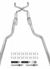 Pypes Exhaust Crossmember Back with H-Pipe Exhaust System Split Rear Dual Exit Violator Muffler GM Truck 1963-1966                                     - SGT74V - Image 5