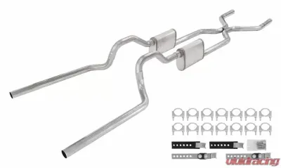 Pypes Exhaust Crossmember Back with H-Pipe Exhaust System Split Rear Dual Exit Violator Muffler GM Truck 1963-1966 - SGT74V