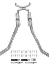 Pypes Exhaust Crossmember Back with X-Pipe Exhaust System Split Side Dual Exit Race Pro Muffler GM Truck 1963-1966                                     - SGT75R - Image 4