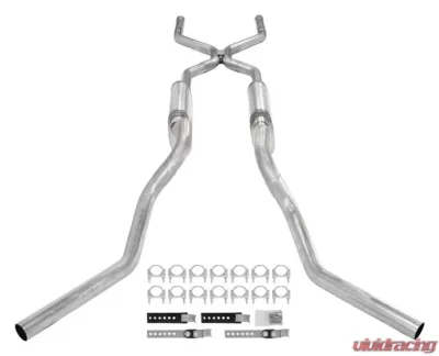 Pypes Exhaust Crossmember Back with H-Pipe Exhaust System Split Side Dual Exit Race Pro Muffler GM Truck 1963-1966 - SGT76R