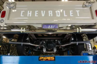 Pypes Exhaust Crossmember Back with H-Pipe Exhaust System Split Side Dual Exit Race Pro Muffler GM Truck 1963-1966 - SGT76R