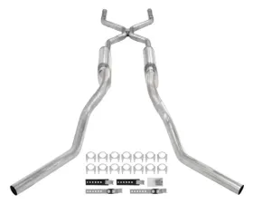 Pypes Exhaust Crossmember Back with H-Pipe Exhaust System Split Side Dual Exit Turbo Pro Muffler GM Truck 1963-1966