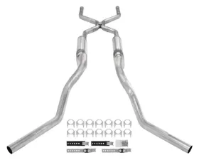 Pypes Exhaust Crossmember Back with H-Pipe Exhaust System Split Side Dual Exit Violator Muffler GM Truck 1963-1966