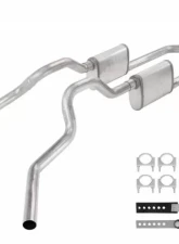 Pypes Exhaust Crossmember Back with H-Pipe Exhaust System Split Side Dual Exit Violator Muffler GM Truck 1963-1966                                     - SGT76V - Image 2