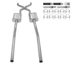Pypes Exhaust Crossmember Back Exhaust Kit with Street Pro Mufflers GM Truck 2WD 1955-1959