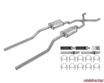 Pypes Exhaust Crossmember Back Exhaust Kit with Street Pro Mufflers GM Truck 2WD 1955-1959 - SGT77S