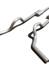 Pypes Exhaust Crossmember-Back X-PipeSplit Rear Dual Exit 2.5" Race Pro Muffler Stainless Steel GM 1967-1974                                     - SGT79R - Image 2