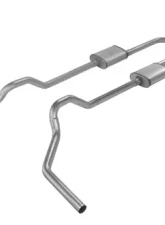 Pypes Exhaust Crossmember-Back H-Pipe Dual Exhaust 2.5" Race Pro Muffler Stainless Steel Catalytic Converter GM 1975-1987                                     - SGT978RE - Image 2