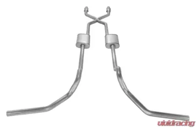 Pypes Exhaust Crossmember-Back X-Pipe Dual Exhaust 2.5" NoMuffler Catalytic Converter Stainless Steel GM 1975-1987 - SGT980E