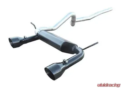 Pypes Exhaust Catback Exhaust Split Rear Dual Exit 2.5" Street Pro Muffler 4.5" Black Tips Stainless Steel Jeep Wrangler JL 2007-2018 - SJJ17SB