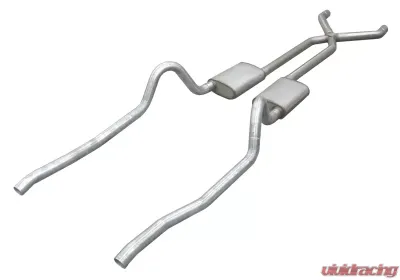 Pypes Exhaust Crossmember-Back X-Pipe Dual Exhaust 2.5" Violator Mufflers Mopar A-Body 1967-1973 - SMA10V