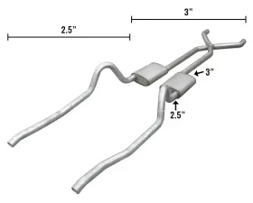 Pypes Exhaust Crossmember-Back Hybrid Exhaust 3 x 2.5