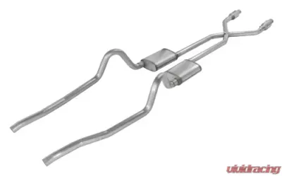 Pypes Exhaust Crossmember-Back X-Pipe Dual Exhaust 2.5" Muffler And Catalytic Converter GM Mopar A-Body 1975-1976 - SMA910E