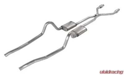 Pypes Exhaust Crossmember-Back H-Pipe Dual Exhaust 2.5" Muffler And Catalytic Converter GM Mopar A-Body 1975-1976 - SMA940E