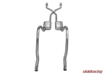 Pypes Exhaust Crossmember-Back H-Pipe Dual Exhaust 2.5" Race Pro Mufflers Catalytic Converter GM Mopar A-Body 1975-1976 - SMA940RE