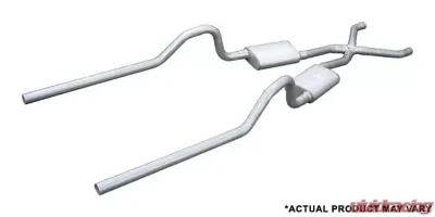 Pypes Exhaust Crossmember-Back X-Pipe Exhaust Split Rear Dual Exit 2.5" No Muffler GM Mopar GM B-Body 1966-1974 - SMB10