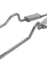 Pypes Exhaust Crossmember-Back X-Pipe Dual Exhaust 2.5" 18" Street Pro Mufflers Catalytic Converter GM Mopar A-Body 1975-1976                                     - SMB910S33E - Image 4